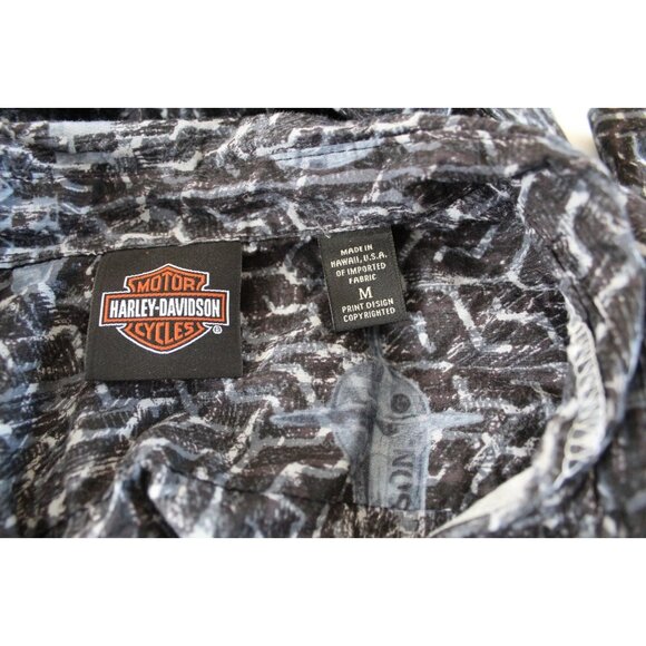Harley Davidson Motorcycles Men's Button Down Shirt Logo Pattern Size M - Picture 4 of 4